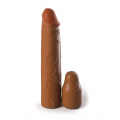 Коричневая насадка на член 2  Silicone X-tension - 20,3 см. - Pipedream - в Норильске купить с доставкой