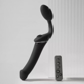 Черный безремневой вибрострапон Strap-On-Me Multi Orgasm Size XL - Strap-on-me - купить с доставкой в Норильске