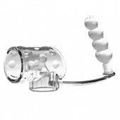 Прозрачная насадка на пенис и мошонку с анальным стимулятором Rilley - Baile - в Норильске купить с доставкой