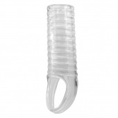 Прозрачная насадка на пенис с ребрышками и подхватом мошонки - Baile - в Норильске купить с доставкой