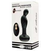 Черный массажер простаты с вибрацей и возвратно-поступательными движениями - Boys of Toys - в Норильске купить с доставкой