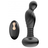Черный массажер простаты с вибрацей и возвратно-поступательными движениями - Boys of Toys - в Норильске купить с доставкой