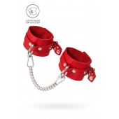 Красные мягкие кожаные оковы с люверсами - Pecado - купить с доставкой в Норильске