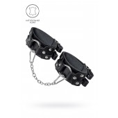 Черные кожаные оковы с двумя ремешками - Pecado - купить с доставкой в Норильске