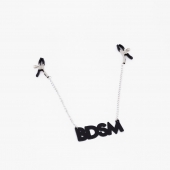 Зажимы на соски с кожаной подвеской BDSM - Crazy Handmade - купить с доставкой в Норильске