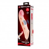 Телесная удлиняющая насадка с рельефом и вибрацией Brad - 21,3 см. - Baile - в Норильске купить с доставкой