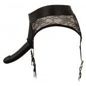 Черный женский страпон Strap-on Set: трусики и насадка - Orion - купить с доставкой в Норильске