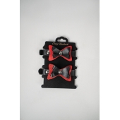 Черно-красные кожаные наручники с бантиками - Crazy Handmade - купить с доставкой в Норильске