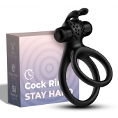 Черное эрекционное виброкольцо с подхватом мошонки Stay Hard - Boys of Toys - в Норильске купить с доставкой
