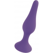 Фиолетовая анальная втулка Silcone Purple Plug Small - 10 см. - Boys of Toys