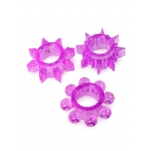 Набор из 3 лиловых эрекционных колец различной формы - Erowoman-Eroman - в Норильске купить с доставкой