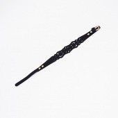 Черный ажурный чокер с золотистой фурнитурой - Crazy Handmade - купить с доставкой в Норильске