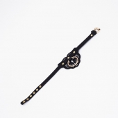 Черный чокер с клепками и золотистой фурнитурой - Crazy Handmade - купить с доставкой в Норильске