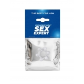 Прозрачное эластичное эрекционное кольцо с 6 шариками - Sex Expert - в Норильске купить с доставкой