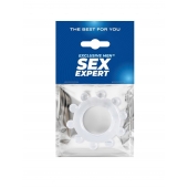 Прозрачное эрекционное кольцо со стимулирующими шариками - Sex Expert - в Норильске купить с доставкой