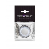 Эластичное эрекционное колечко с черными «ресничками» - Sextaz - в Норильске купить с доставкой