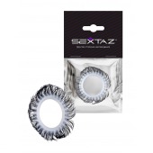 Эластичное эрекционное колечко с черными «ресничками» - Sextaz - в Норильске купить с доставкой