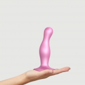 Розовая насадка Strap-On-Me Dildo Plug Curvy size M - Strap-on-me - купить с доставкой в Норильске