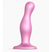 Розовая насадка Strap-On-Me Dildo Plug Curvy size M - Strap-on-me - купить с доставкой в Норильске