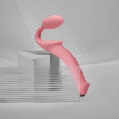 Розовый безремневой страпон Strap-on-me Semi-Realistic Bendable Strap-On size L - Strap-on-me - купить с доставкой в Норильске