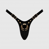 Черный пояс для фиксации насадок Strap-On-Me Leatherette Harness Fabulous - Strap-on-me - купить с доставкой в Норильске