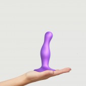 Фиолетовая насадка Strap-On-Me Dildo Plug Curvy size S - Strap-on-me - купить с доставкой в Норильске