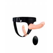 Женский страпон с 2 насадками, вибрацией и пультом ДУ - Erowoman-Eroman - купить с доставкой в Норильске