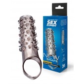 Дымчатая насадка на пенис с шипами и выпуклостями - 12 см. - Sex Expert - в Норильске купить с доставкой