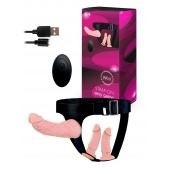 Женский страпон с 3 насадками и вибрацией - Erowoman-Eroman - купить с доставкой в Норильске