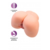 Телесный мастурбатор в форме попки с 2 любовными входами - No Name - в Норильске купить с доставкой