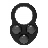 Черное эрекционное кольцо с утяжелителями - Dream Toys - в Норильске купить с доставкой