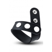 Черное эрекционное кольцо на кнопках - Blush Novelties - в Норильске купить с доставкой