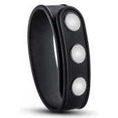 Черное эрекционное кольцо на кнопках - Blush Novelties - в Норильске купить с доставкой