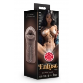 Коричневый мастурбатор-ротик Krystal Vibrating Masturbator - Blush Novelties - в Норильске купить с доставкой