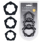 Набор из 3 эрекционных колец Beaded Silicone Cockring Set - Shots Media BV - в Норильске купить с доставкой