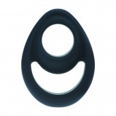 Черное эрекционное кольцо Double Ergo Silicone Cockring - Shots Media BV - в Норильске купить с доставкой