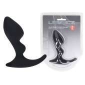 Черная анальная пробка для массажа простаты Double Ripple Silicone Prostate Massager - Shots Media BV - в Норильске купить с доставкой