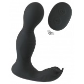 Черная анальная пробка с вибрацией, вращением и пультом ДУ RC Butt Plug with 2 Functions - Orion - в Норильске купить с доставкой