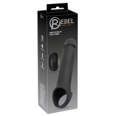 Черная вибронасадка для пениса с хомутом для мошонки и пультом ДУ Remote Controlled Penis Extension - Orion - в Норильске купить с доставкой