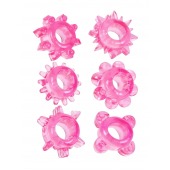 Набор из 6 розовых эрекционных колец с различным рельефом - Erowoman-Eroman - в Норильске купить с доставкой