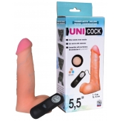 Фаллическая насадка Харнесс UNICOCK 5,5  с вибрацией - 17 см. - LOVETOY (А-Полимер) - купить с доставкой в Норильске