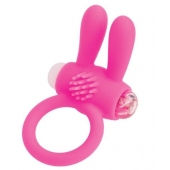 Розовое эрекционное виброкольцо A-toys с ушками - A-toys - в Норильске купить с доставкой