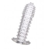 Гелевая прозрачная насадка c шипами - 12 см. - Toyfa Basic - в Норильске купить с доставкой