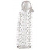 Прозрачная насадка на половой член с закрытой головкой и шипами - 12,5 см. - Toyfa Basic - в Норильске купить с доставкой