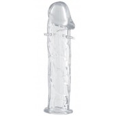 Гладкая прозрачная насадка с усиками под головкой - 12,5 см. - Toyfa Basic - в Норильске купить с доставкой