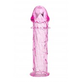 Гладкая розовая насадка с усиками под головкой - 12,5 см. - Toyfa Basic - в Норильске купить с доставкой