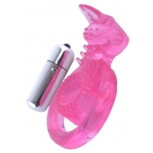 Розовая вибронасадка со стимулятор клитора   Язычок - Toyfa Basic - в Норильске купить с доставкой