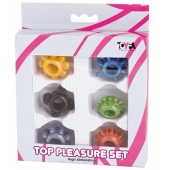 Набор из 6 разноцветных эрекционных колец - Toyfa Basic - в Норильске купить с доставкой