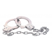 Наручники из металла с длинной цепочкой CHROME HANDCUFFS METAL HANDCUFFS W. KEY - NMC - купить с доставкой в Норильске