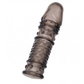 Дымчатая закрытая насадка ToyFa XLover с чешуйками и пупырышками - 13,5 см. - ToyFa - в Норильске купить с доставкой